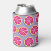 Rafraîchisseur Pour Canette Tranches de pamplemousse, motif violet vif. (Can devant)