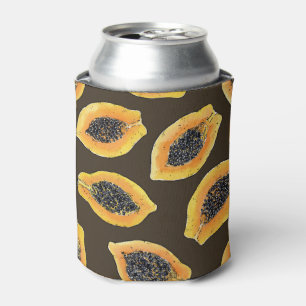 Rafraîchisseur Pour Canette Tranches de Papaya sur brun foncé