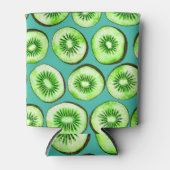 Rafraîchisseur Pour Canette Tranches Kiwi sur turquoise (Devant)