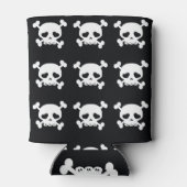 Rafraîchisseur Pour Canette Traverses du crâne : Motif noir-blanc. (Dos)