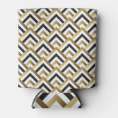 Rafraîchisseur Pour Canette Triangles Abstraits : Noir Or sans joint (Devant)