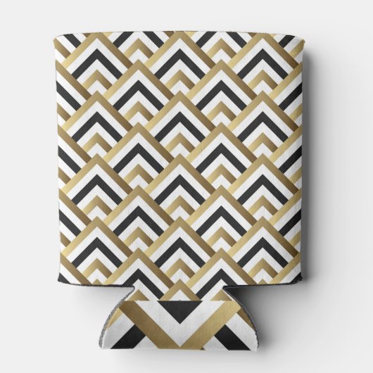 Rafraîchisseur Pour Canette Triangles Abstraits : Noir Or sans joint (Dos)