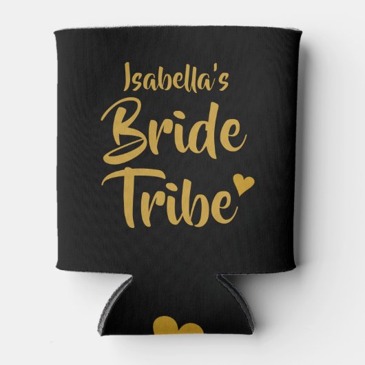 Rafraîchisseur Pour Canette Tribe de mariée personnalisée Gold Heart (Devant)