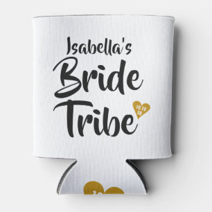 Rafraîchisseur Pour Canette Tribu de la mariée Or Date Cœur Personnalisé