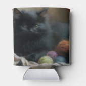 Rafraîchisseur Pour Canette Tricot compagnon Kitten noir avec fils (Dos)