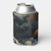 Rafraîchisseur Pour Canette Tricot compagnon Kitten noir avec fils (Can Dos)