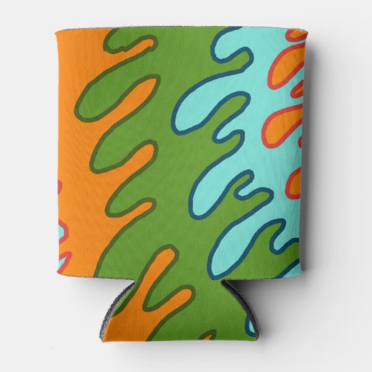 Rafraîchisseur Pour Canette Trippy Green Orange Liquid Dripe Motif Y2K (Devant)