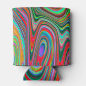 Rafraîchisseur Pour Canette Trippy Rouge, Vert et Bleu Art Super Abstrait (Dos)