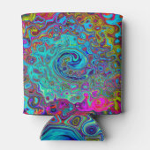 Rafraîchisseur Pour Canette Trippy Sky Blue Abstrait Retro Liquid Swirl (Dos)