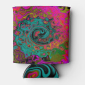 Rafraîchisseur Pour Canette Trippy Turquoise Abstrait Retro Liquid Swirl (Devant)