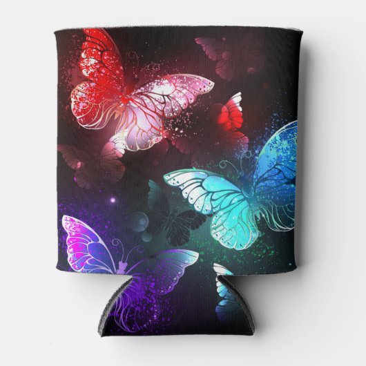 Rafraîchisseur Pour Canette Trois papillons brillants sur l'arrière - plan de (Devant)