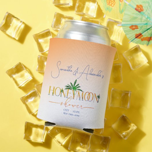 Rafraîchisseur Pour Canette Tropical Beach Sunset Honeymoon Fund Couple Douche (Été in situ)