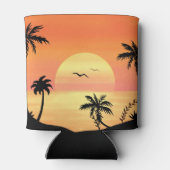 Rafraîchisseur Pour Canette Tropical Beach Sunset Palm Tree Silhouette Art (Dos)