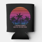 Rafraîchisseur Pour Canette Tropical Beach Sunset Vacation Custom Black Pink (Dos)