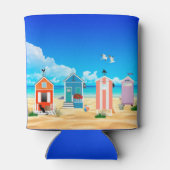 Rafraîchisseur Pour Canette Tropical Blue Beach Sky and Sand Nom de famille (Dos)