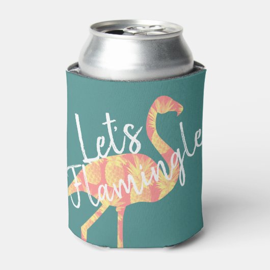Rafraîchisseur Pour Canette Tropical Flamingle Flamant rose & ananas (Can devant)