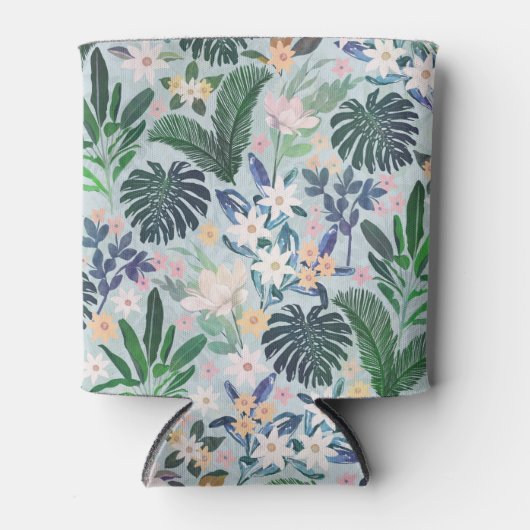 Rafraîchisseur Pour Canette Tropical Foliage Floral Pattern (Devant)