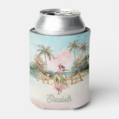 Rafraîchisseur Pour Canette Tropical Hula Girl Aloha Hawaii Custom Can Cooler (Can devant)