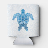 Rafraîchisseur Pour Canette Tropical Island Sea Turtle Design en bleu (Dos)