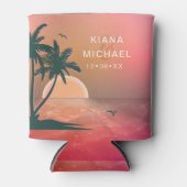 Rafraîchisseur Pour Canette Tropical Isle Sunrise Mariage Pink ID581 (Devant)