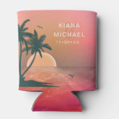 Rafraîchisseur Pour Canette Tropical Isle Sunrise Mariage Pink ID581 (Dos)