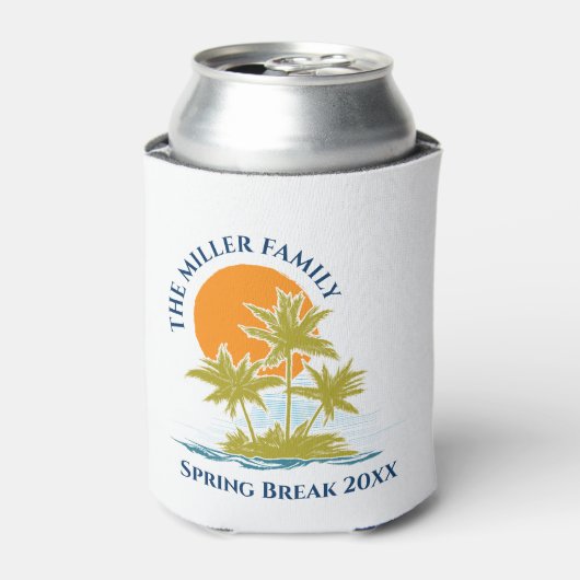 Rafraîchisseur Pour Canette Tropical Palm Tree Beach Trip Sunset Cute Custom (Can devant)