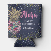 Rafraîchisseur Pour Canette Tropical Pink Gold Pineappy Beach Party (Devant)