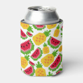 Rafraîchisseur Pour Canette Tropical Watermelon and Pineapple Pixel Pattern (Can devant)