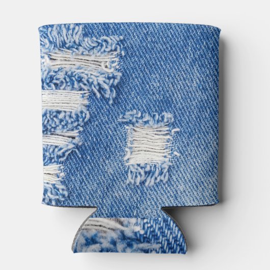 Rafraîchisseur Pour Canette Trou, jean denim, texture déchirée (Dos)