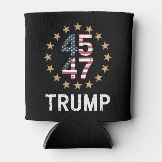 Rafraîchisseur Pour Canette Trump 2024 Drapeau de l'Amérique Revenir Trump 45 (Devant)