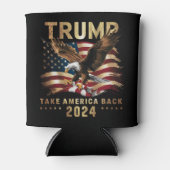Rafraîchisseur Pour Canette Trump 2024 Reprendre l'Amérique Drapeau américain  (Devant)