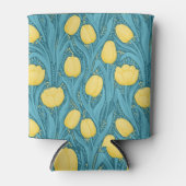 Rafraîchisseur Pour Canette Tulipes en bleu et jaune (Devant)