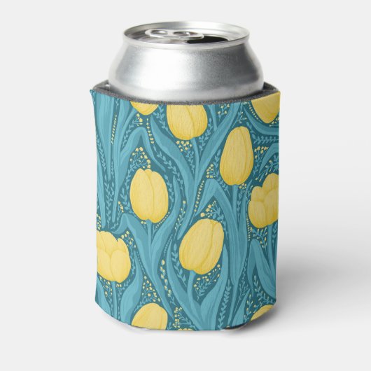 Rafraîchisseur Pour Canette Tulipes en bleu et jaune (Can Dos)