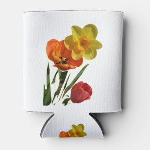 Rafraîchisseur Pour Canette Tulipes rouges et fleurs de jonquilles jaunes