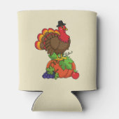 Rafraîchisseur Pour Canette Turquie mignonne avec moisson Thanksgiving (Dos)