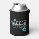 Rafraîchisseur Pour Canette Turquoise & Black Bachelorette Week-End Party (Can devant)