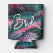 Rafraîchisseur Pour Canette Turquoise rose Tropical Summer Palm Tree Fronds (Devant)