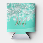 Rafraîchisseur Pour Canette Turquoise turquoise agate aqua monogramme ajouter (Devant)