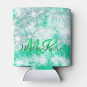 Rafraîchisseur Pour Canette Turquoise turquoise agate aqua monogramme ajouter  (Dos)