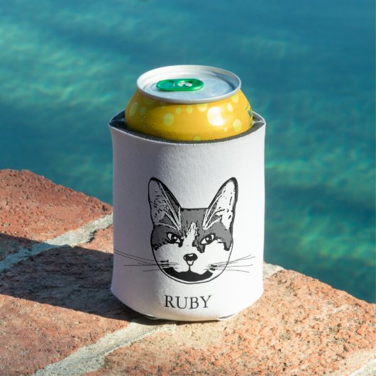 Rafraîchisseur Pour Canette Tuxedo Chat dessin manuel personnalisé (Piscine in situ)