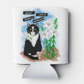 Rafraîchisseur Pour Canette Tuxedo Chat et Lilies | Devis inspirant (Dos)