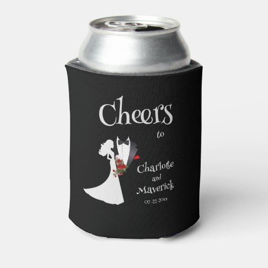 Rafraîchisseur Pour Canette Tuxedo Suit & Bride Mariage Silhouette (Can Dos)