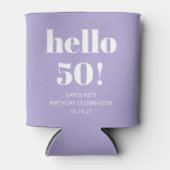 Rafraîchisseur Pour Canette Typographie audacieuse Lavande moderne fête d'anni (Devant)