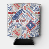 Rafraîchisseur Pour Canette Typographie de baseball Rouge Blanc Bleu Bleu Trap (Devant)