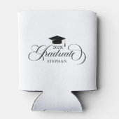 Rafraîchisseur Pour Canette Typographie de script noir élégant (Dos)