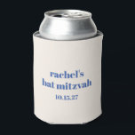 Rafraîchisseur Pour Canette Typographie en gras bleu ivoire Bat mitzvah person<br><div class="desc">Typographie en gras bleu ivoire Cute Bat mitzvah peut refroidir</div>