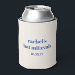 Rafraîchisseur Pour Canette Typographie en gras bleu ivoire Bat mitzvah person<br><div class="desc">Typographie en gras bleu ivoire Cute Bat mitzvah peut refroidir</div>