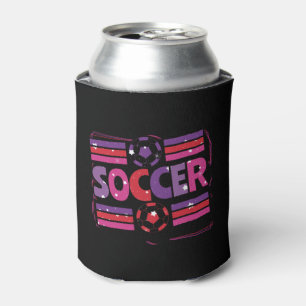 Rafraîchisseur Pour Canette Typographie géométrique Retro de filles de soccer