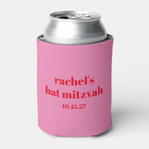 Rafraîchisseur Pour Canette Typographie Gras Personnalisée Rose Rouge Bat mitz