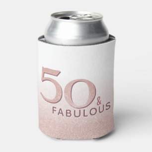 Rafraîchisseur Pour Canette Typographie moderne rose 50 ans et fabuleuse